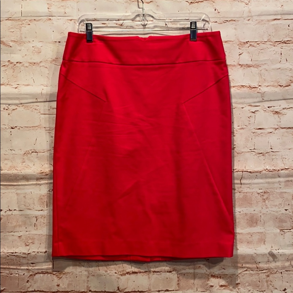Premise career skirt knee length pink slit zip up